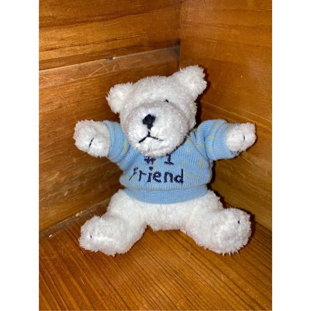 Boyds Bear #1 Friend Thinkin of Ya Blue Shirt #567067 Mini Plush 4”